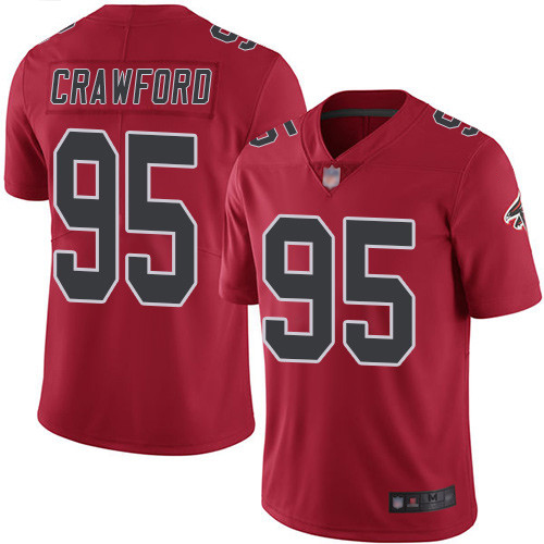 Atlanta Falcons Limited Red Men Jack Crawford Jersey NFL Football 95 Rush Vapor Untouchable